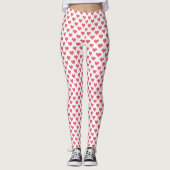 Kleine harten Rode Witte Leggings (Voorkant)