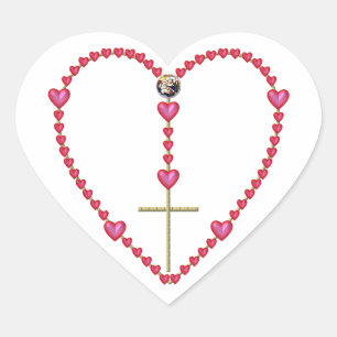 Kleine harten Rosary Hart Sticker