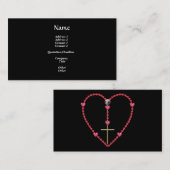 Kleine harten Rosary Visitekaartje (Voorkant / Achterkant)