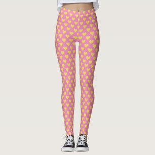 Kleine harten Roze Gele Leggings