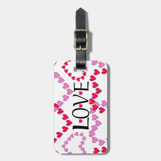 Kleine harten Roze rode klep Bagagelabel (Voorkant verticaal)