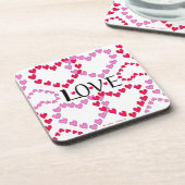 Kleine harten Roze rode klep Bier Onderzetter (Linkerzijde)