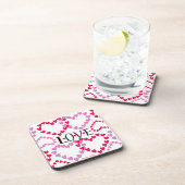 Kleine harten Roze rode klep Bier Onderzetter (Rechterzijde)
