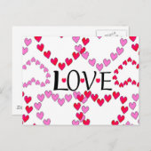 Kleine harten Roze rode klep Briefkaart (Voorkant / Achterkant)