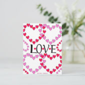 Kleine harten Roze rode klep Briefkaart (Staand voorkant)