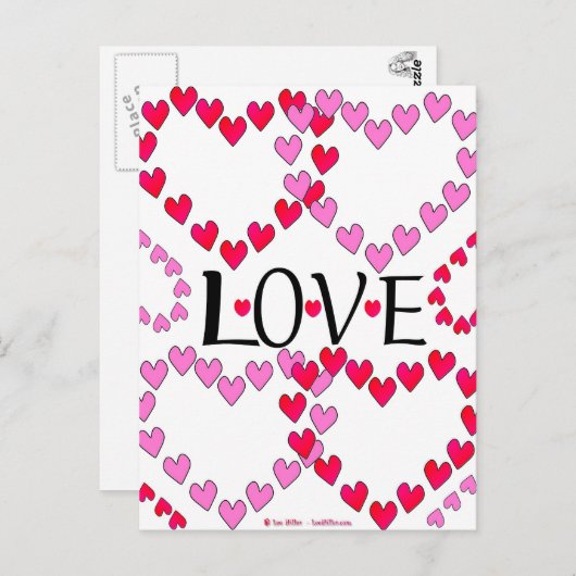 Kleine harten Roze rode klep Briefkaart (Voorkant / Achterkant)