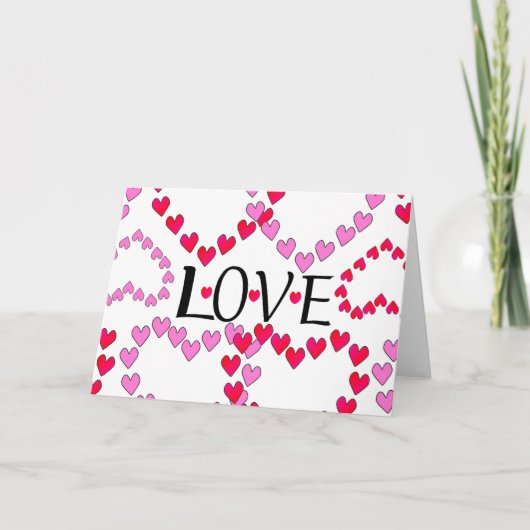 Kleine harten Roze rode klep Feestdagen Kaart (Voorkant)