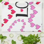 Kleine harten Roze rode klep Theedoek (Gevouwen)