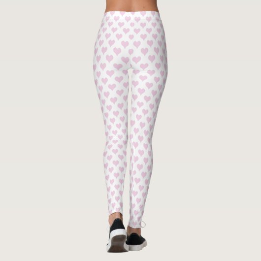 Kleine harten Roze Witte Leggings (Achterkant)