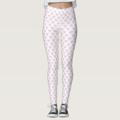 Kleine harten Roze Witte Leggings (Voorkant)