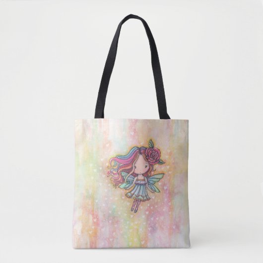 Kleine Hartfee Fee Drijvend met Harten Tote Bag (Voorkant)