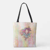 Kleine Hartfee Fee Drijvend met Harten Tote Bag (Achterkant)