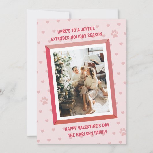 Kleine hartjes patroon feestdagenkaart (Voorkant)