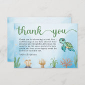 Kleine Hatchling Zee Schildpad Baby shower Dank u Bedankkaart (Voorkant / Achterkant)