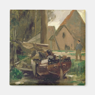 Kleine haven met een boot magneet