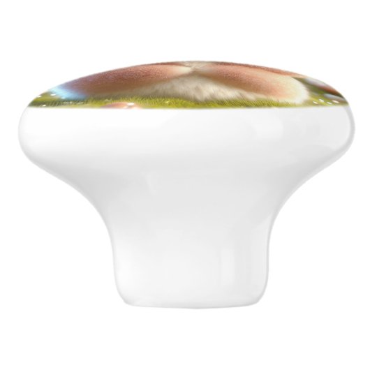 kleine hazelnoot keramische knop (Zijkant)