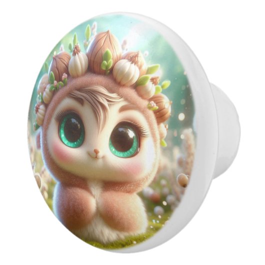 kleine hazelnoot keramische knop (Rechts)