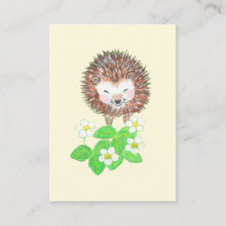 Kleine Hedgehog & Wilde Aardbeienbloemen Informatiekaartje