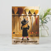 Kleine heks die een kamer kiest kaart (Staand voorkant)