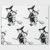 Kleine heks en clown cadeaupapier (Vlak)