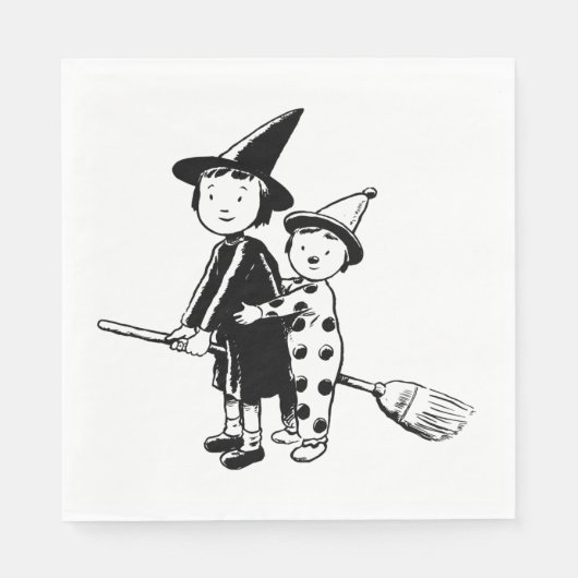 Kleine heks en clown servet (Voorkant)