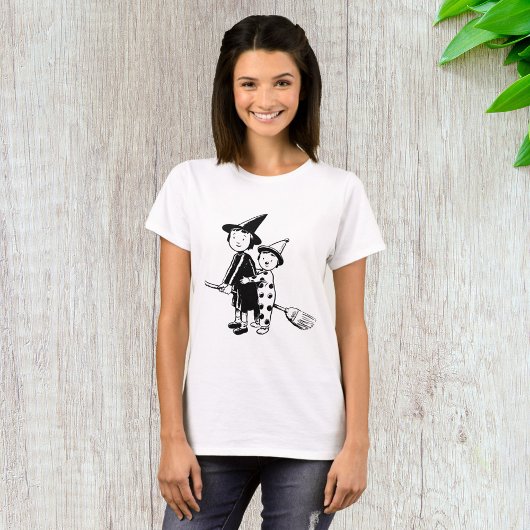 Kleine heks en clown t-shirt