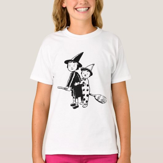Kleine heks en clown t-shirt (Voorkant)