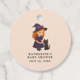 Kleine heks en kat | Halloween Girl Baby shower Bedankjes Labels