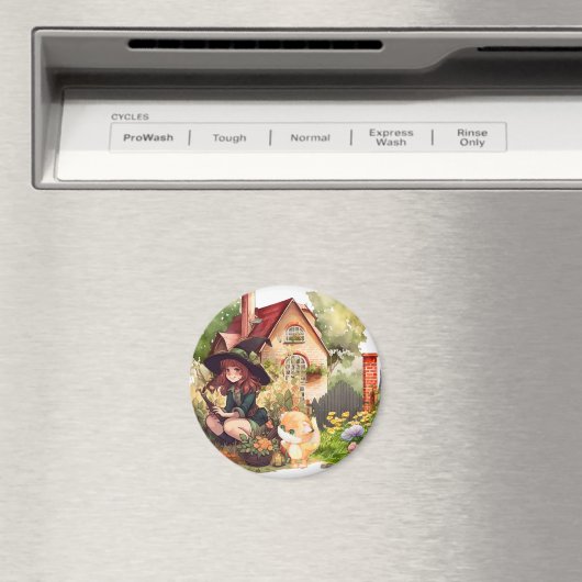 Kleine heks en schattige vos magneet (Insitu (Vaatwasser))