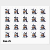 Kleine Heks Geest Jack O Lantern 👻 Vierkante Sticker (Vel)