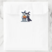 Kleine Heks Geest Jack O Lantern 👻 Vierkante Sticker (Tas)