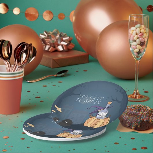 Kleine heks | Gepersonaliseerde partij Halloween Papieren Bordje (Multi)