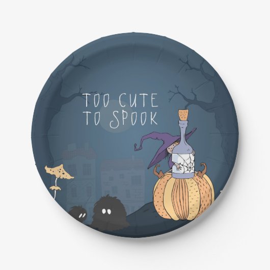 Kleine heks | Gepersonaliseerde partij Halloween Papieren Bordje (Voorkant)