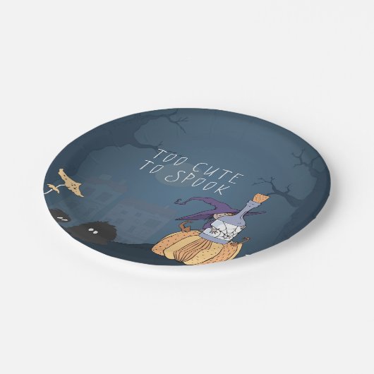 Kleine heks | Gepersonaliseerde partij Halloween Papieren Bordje (Gekanteld)