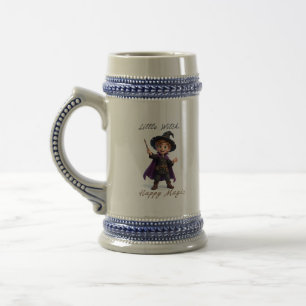 Kleine Heks Jongen Grote Magie Schattig Halloween Bierpul