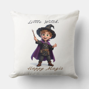 Kleine Heks Jongen Grote Magie Schattig Halloween Kussen