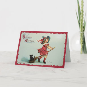 kleine heks meisje kaart