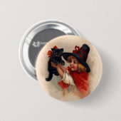 kleine heks meisje ronde button 5,7 cm (Voorkant /achterkant)