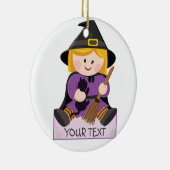 Kleine heks met blond haar keramisch ornament (Rechts)