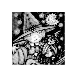 KLEINE HEKS & RAG POP HALLOWEEN RUBBER STEMPEL