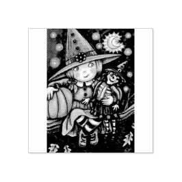 KLEINE HEKS & RAG POP HALLOWEEN RUBBER STEMPEL