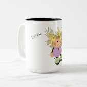 "Kleine heks" Tweekleurige Koffiemok (Voorkant links)