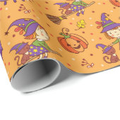 Kleine Heksen Kinderen Cadeaupapier (Rol Hoek)