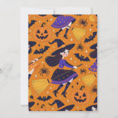 Kleine heksen Spooky Halloween Verjaardag Bash Kaart (Achterkant)