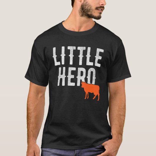 Kleine Held Schattig Dier Koe T-shirt (Voorkant)