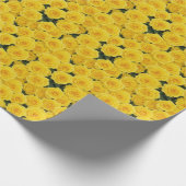 Kleine heldergele rozen cadeaupapier (Hoek)