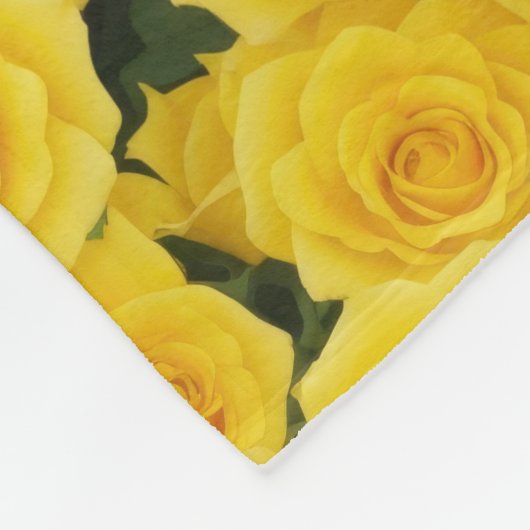 Kleine heldergele rozen fleece deken (Hoek)
