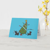 Kleine helikopters van de kerstman kaart (Gele Bloem)