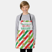 Kleine helper bakend gingerbrood rood groen schort (Gedragen)