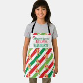 Kleine helper bakend gingerbrood rood groen schort (Insitu)